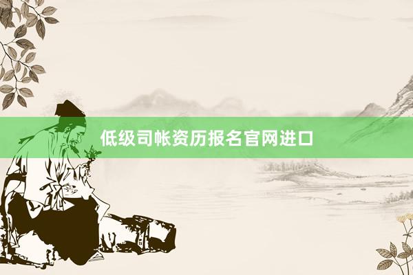 低级司帐资历报名官网进口