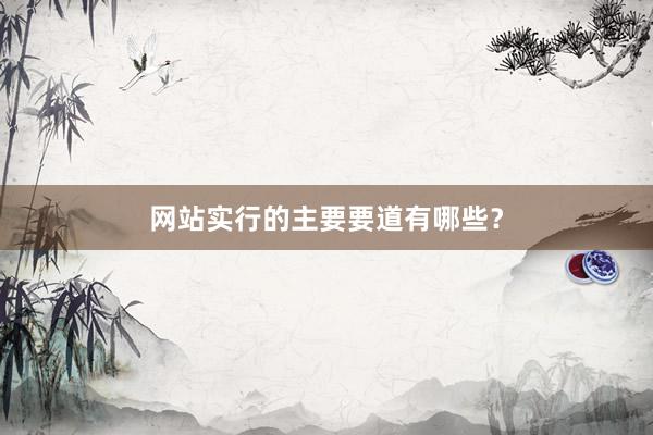 网站实行的主要要道有哪些？