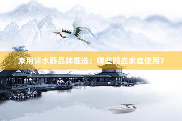 家用清水器品牌推选：哪些顺应家庭使用？
